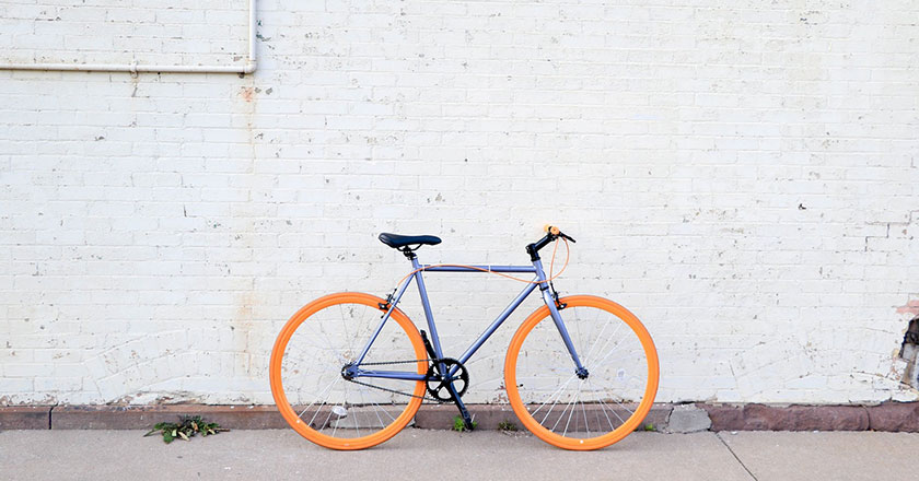 Very cute orange bicycle